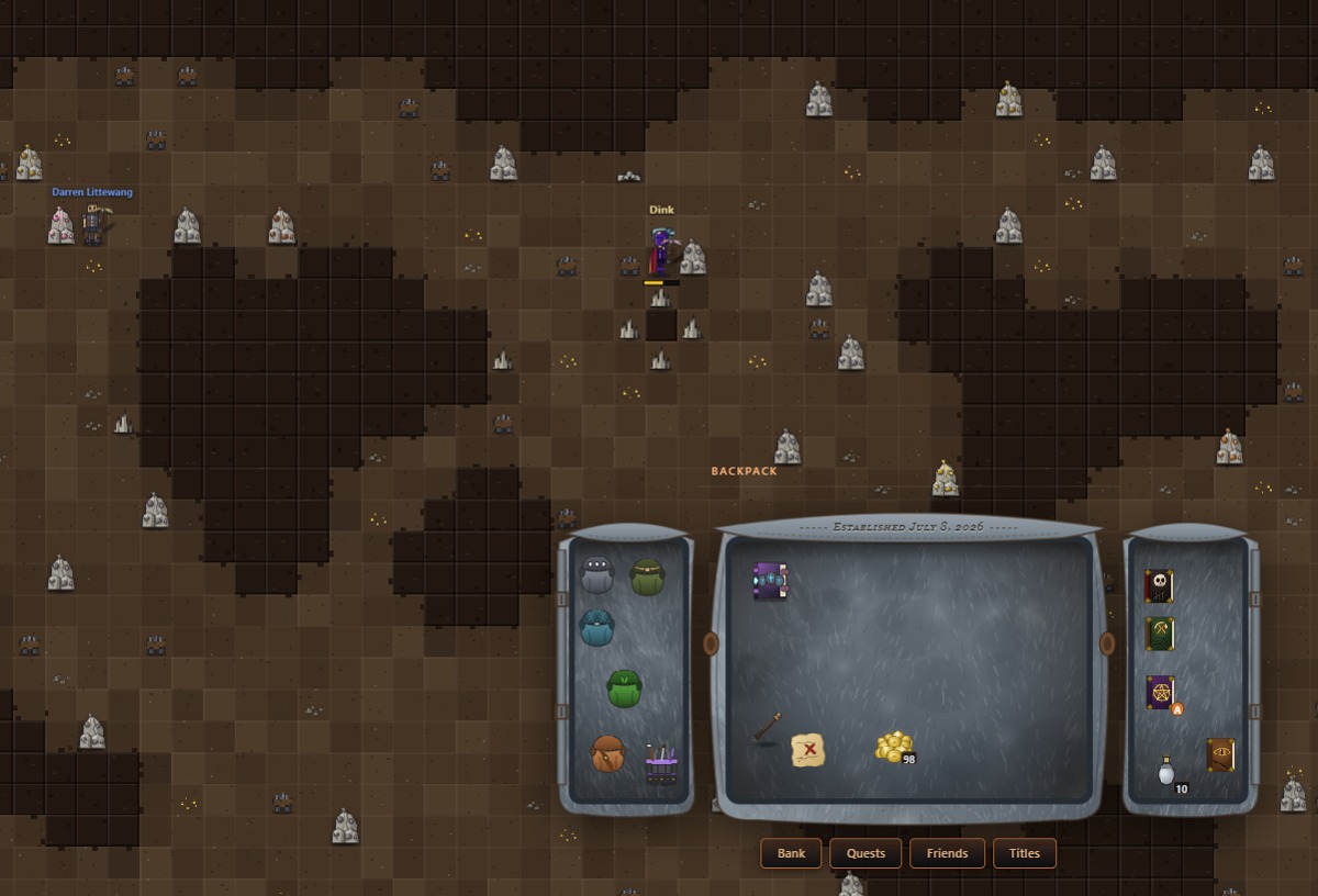 Mining in the caverns beneath Minoc